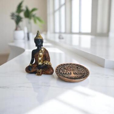 Imagem de Kit Decorativo Mistico Porta Incenso Buda, Incensario, Ganesha Com Bud