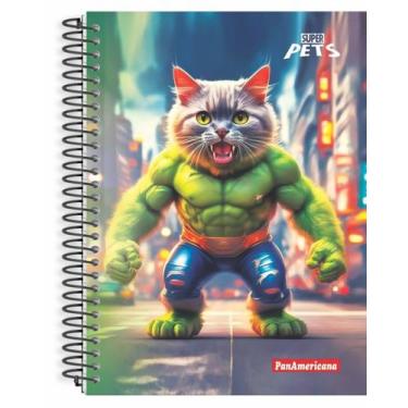 Imagem de Caderno Espiral Capa Dura 10 Matérias 160 Folhas Super Pets - PanAmeri