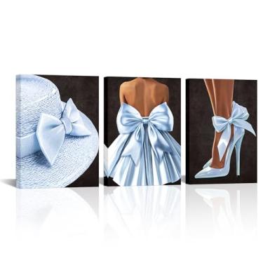 Imagem de Visual Art Decor Arte de parede com arco feminino decoração de quarto infantil imagem de arco coquete faculdade dormitório decoração de parede emoldurada pronta para pendurar 30 x 40 cm x 3 peças