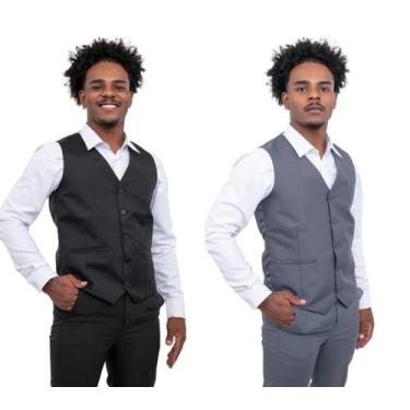 Imagem de Kit Com 2 Coletes Social Masculino Diversos Tamanhos Pronta Entrega - 