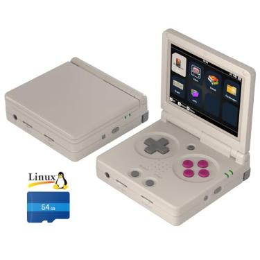 Imagem de Daxceirf RG35XXSP Flip Handheld Game Console 3.5 inch IPS Screen Linux System 3300mAh Video Portable Gaming Consoles with 64G TF Card Built in 5000 Games Support WiFi Bluetooth (Gray)