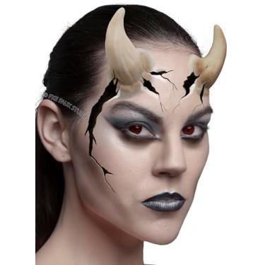 Imagem de Fxe Faux Studio Aparelho protético de látex de Halloween com chifres de diabo de carne grande., Carne, One Size
