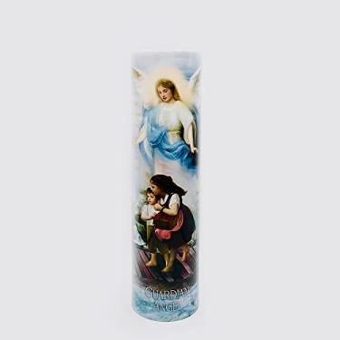 Imagem de Guardian Angel, LED Flameless Devotion Prayer Candle, Religious Gift, 6 Hour Timer for More Hours of Enjoyment and Devotion! Dimensions 8.1875" x 2.375"