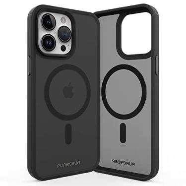 Imagem de PureGear Capa de telefone magnética fina e translúcida para Apple iPhone 14 Pro (2022) de 6,1 polegadas, compatível com MagSafe capa protetora fina resistente a arranhões durável para iPhone 14 Pro