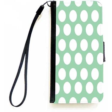 Imagem de Rikki Knight Capa carteira flip de bolinhas verde menta com aba magnética para Apple iPhone 5c