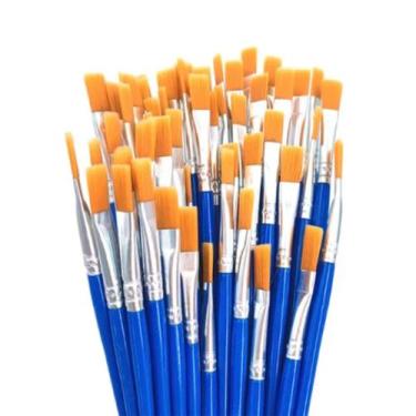 Imagem de Kit 10 Pinceis Pincel Ponta Grossa Larga Pintura Artesanato - LUYKE