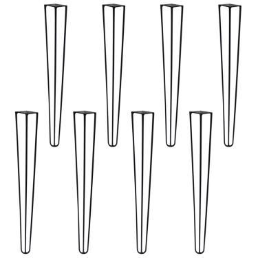 Imagem de Kit 8 Pés De Metal 60 Cm Legs Mesa De Canto Aparador Preto
