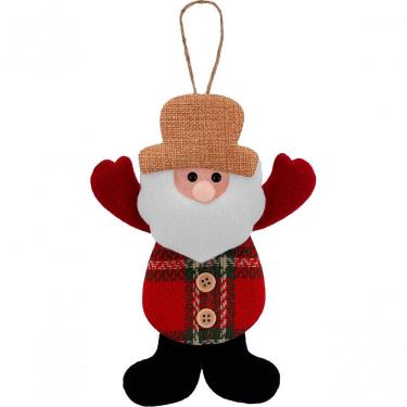 Imagem de Enfeite árvore Natal Pendente Tecido Papai Noel 1 Peça 20cm
