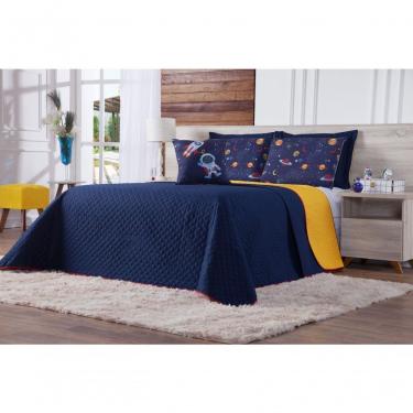 Imagem de Cobre Leito Astronauta Queen 7 Pecas - Azul/amarelo