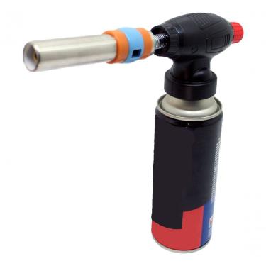 Imagem de Kit Refil Gás De 400ml E Isqueiro Maçarico Culinário Preto