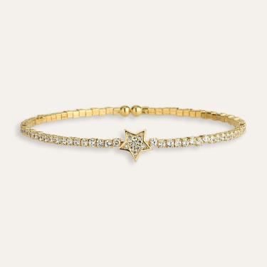 Imagem de Bracelete Cravejado Estrela Folheado Ouro 18k
