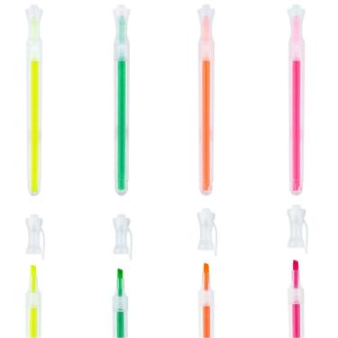 Imagem de Kit Marca Texto Fluorescente Transparente 4 Cores Brw
