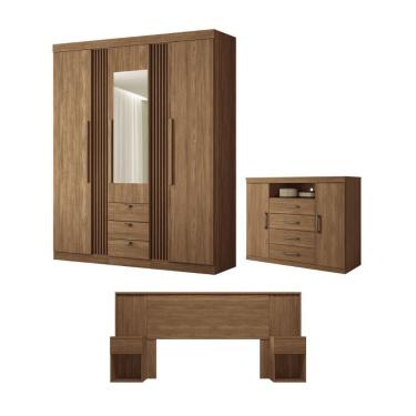 Imagem de Jogo De Quarto Completo Melbourne Com Espelho Jatoba