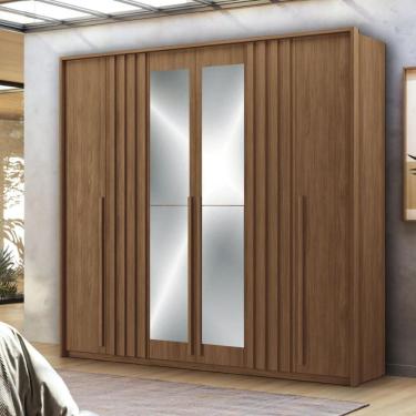 Imagem de Kit Roupeiro 6 Portas E Cômoda Sumaré Jatoba