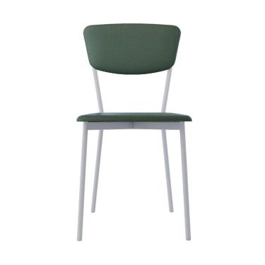 Imagem de Cadeira Fixa Estofada Vintage Retrô Com 4 Unidades Verde