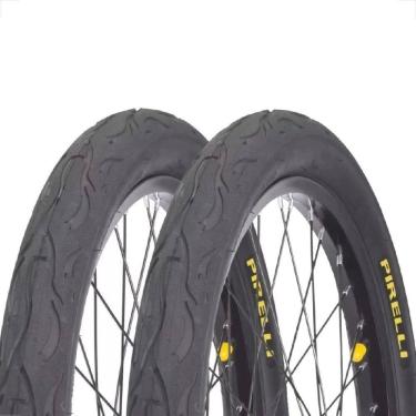 Imagem de Par Pneu Bicicleta Balão Aro 24 X 2.125 Pirelli Tornado Flame Bike Mtb Slick Infantil Scooter