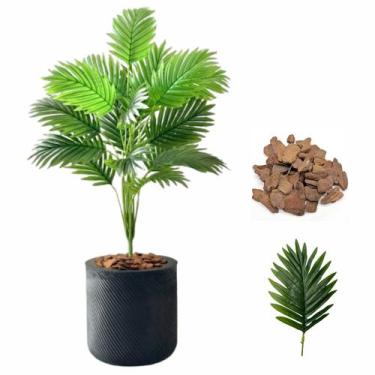 Imagem de Planta Palmeira Artificial com Vaso Bojo Sala Decoração Casa - Flor Im