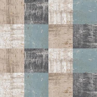 Imagem de Papel De Parede 10m Adesivo Quarto Xadrez Cinza Bege