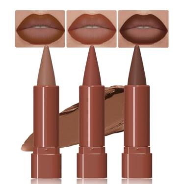 Imagem de JUAAZIN Batom Delineador Labial Gradiente Fosco Com 3 Peças, Lápis De Contorno Impecável, Efeito Ombré Gradual Para Mulheres, Longa Duração À Prova D'Água E Manchas 01#+04#+05#
