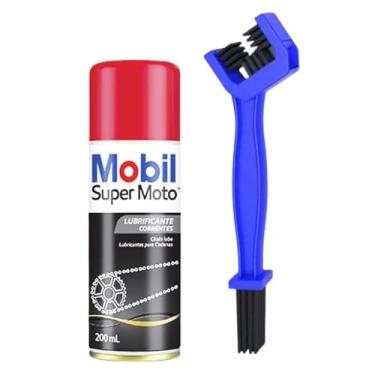 Imagem de Lubrificante Corrente Mobil Super Moto Chain Lub Spray 200ML + Escova de Limpeza