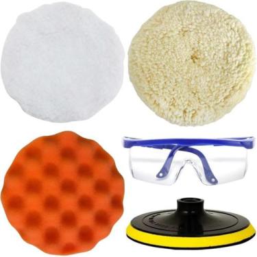 Imagem de Kit 2 Boinas Lã Disco Prato Suporte Espuma Ondas 7 Polegadas - Kaqi