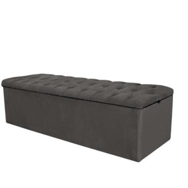 Imagem de Calçadeira Com Baú Estofada Espanha 160cm Queen Size Para Cama Box mat