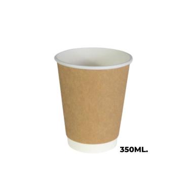 Imagem de Copo Papel Kraft Talge 350ml C/500 Un | Ecológico e Resistente p/ Bebidas Quentes e Frias