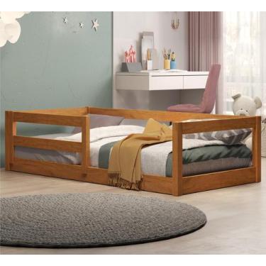 Imagem de Cama Infantil Encanto Madeira Maciça com Grades de Proteção Design Mon