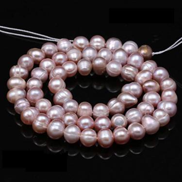 Imagem de Contas de pérolas naturais 100% naturais de água doce pérolas soltas (2 fios) perfuradas 4-5 mm um fio de 36 cm para fazer joias, colar, pulseira, berloques