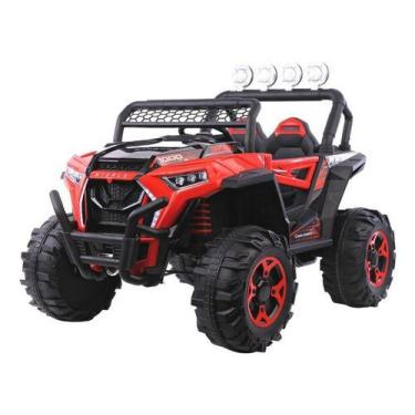 Imagem de Carrinho Elétrico Infantil Quadriciclo Utv 4x4 2 Lugares 12v Cor Verme