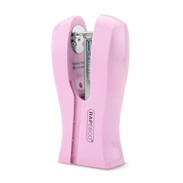 Imagem de Grampeador Vertical (Rosa) - Rapesco Stand Up Stapler, Economiza espaço, 20 folhas de capacidade