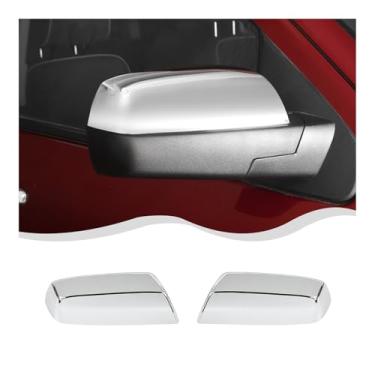 Imagem de HTHE Capa de espelho lateral de cor brilhante preta substituição do lado do motorista do passageiro capa do espelho retrovisor compatível com Chevrolet Silverado 2014-2018 acessório exterior ABS 2ps
