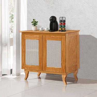 Imagem de Buffet Salão de Beleza em Madeira Maciça Deltan 2 Portas em Telinha - Imbuia