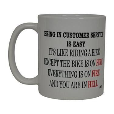 Imagem de Rogue River Tactical Best Funny Coffee Mug Being In Customer Service Is Easy Sarcastic Novelty Cup Joke Great Gag Gift Idea For Men Women Office Work Adult Humor Employee Boss Coworkers Rep