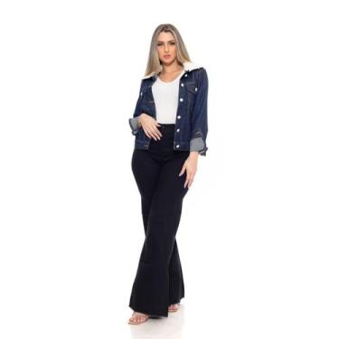 Imagem de Jaqueta Jeans Feminina Curta Cropped Destroyed -  Lilih Leon Solemio, 