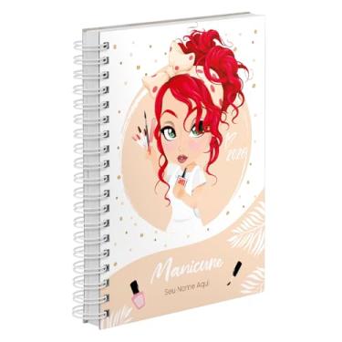 Imagem de Agenda Comercial 2026 Personalizada Capa Dura Manicure Ruiva Cores (Nude)