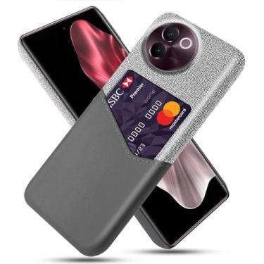 Imagem de Capa para Vivo V30E 5G,Anti-deslizamento,Proteção contra quedas de 360°,Resistência à impressão digital,Tela e caso de couro PU com 1 slot de cartão atrás-Gray