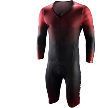 Imagem de Camisa De Ciclismo De Bicicleta Masculina, Terno De Triatlo Masculino Racing Tri Cycling Skin Suit Com 3 Bolsos Traseiros 9d Gel Pad, 21, 5XL