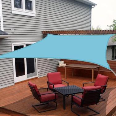 Imagem de Toldo Oxford Durável à Água Resistente Ao Ar Livre Retangular Perfeito Para Pátio Ao Ar Livre Jardim Quintal Quintal Gramado Piscina Playground Varanda, Light blue, 2x3m(7x10ft)
