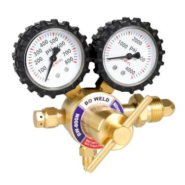 Imagem de Regulador de nitrogênio BO WELD com 0-800 PSI, conexão de entrada CGA580 e medidores de conexão de saída flare macho de 1/10.2 cm