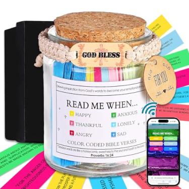 Imagem de Pote de versículo bíblico – 100 cartões inspiradores das escrituras em um frasco de vidro rústico, presentes cristãos diários para mulheres, homens, família | Incentivo baseado na fé para oração