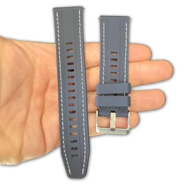 Imagem de Pulseira 22mm Silicone Classica LTimports compativel com H. Watch GT5 Pro, GT4, GT3 Pro, GT2 (46mm) e Galaxy Watch 3 45mm Sm-R840/Sm-R845 (LT-Rock)