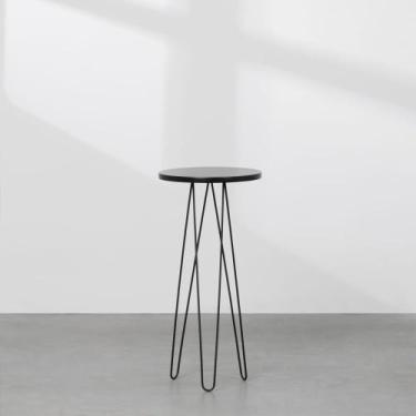 Imagem de Mesa Lateral Fancy Redonda 26x58cm  Preto - Abra Cadabra