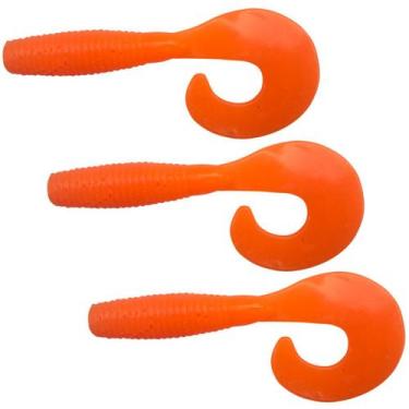 Imagem de Kit 03 Iscas Matadeira Grub Simples 9cm Isca Soft Original Cauda Ativa