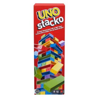 Imagem de UNO Jogo de Tabuleiro Stacko Novo para crianças a partir de 7 anos