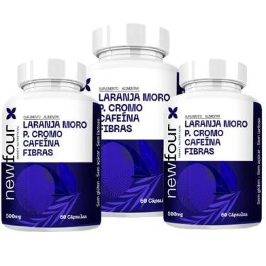 Imagem de Laranja Moro + Picolinato Cromo + Caféina + Fibras Kit 3 - New Four