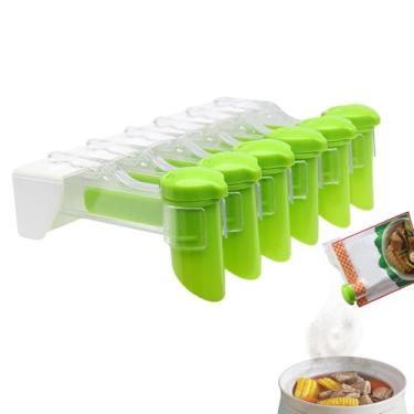 Imagem de Organizador de temperos para armário | Rack de tempero adesivo com clipes de garra, prateleiras destacáveis, bandeja de armazenamento para alimentos, lanches, cozinha, casa, apartamento, banheiro