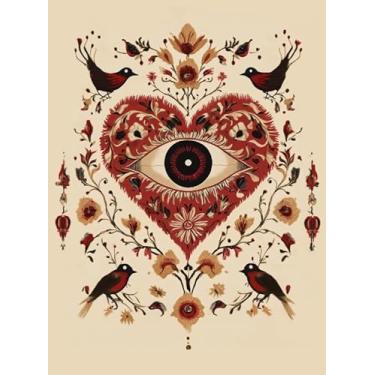 Imagem de WHASAYART Arte de parede emoldurada preta arenito duplo textura 3D SR1226 Eyes