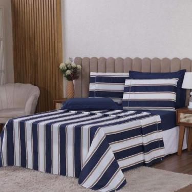 Imagem de Jogo De Lençol Beatriz Solteiro 3 Peças Percal 180 Fios 100% Algodão P