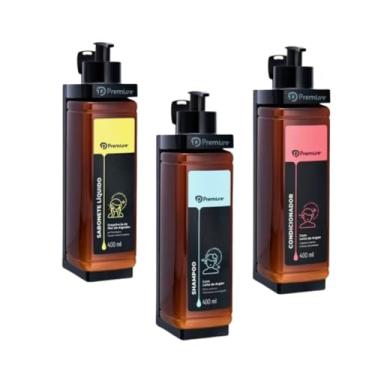 Imagem de Kit 3 Dispensers Parede Com Shampoo Condicionador Argan Sabonete Líquido 400ml Hotelaria Salão Clínica Hotel Casa Hihiene Organização Economia